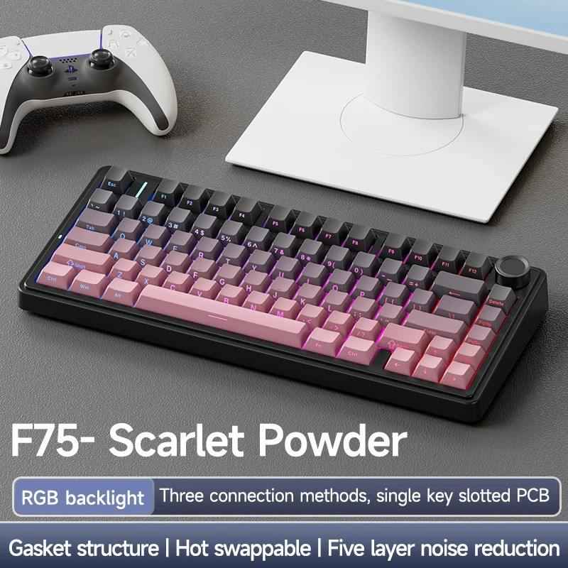 AULA F75 75% RGB Wireless Mechanical Gaming Keyboard – Wired USB-C + 2.4 GHz & Bluetooth Tri-Mode