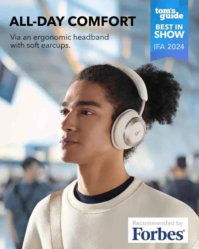 Anker Soundcore Space One Pro - Wireless ANC Over-Ear Headphones with Hi-Res LDAC, Foldable Design & 60 h Battery