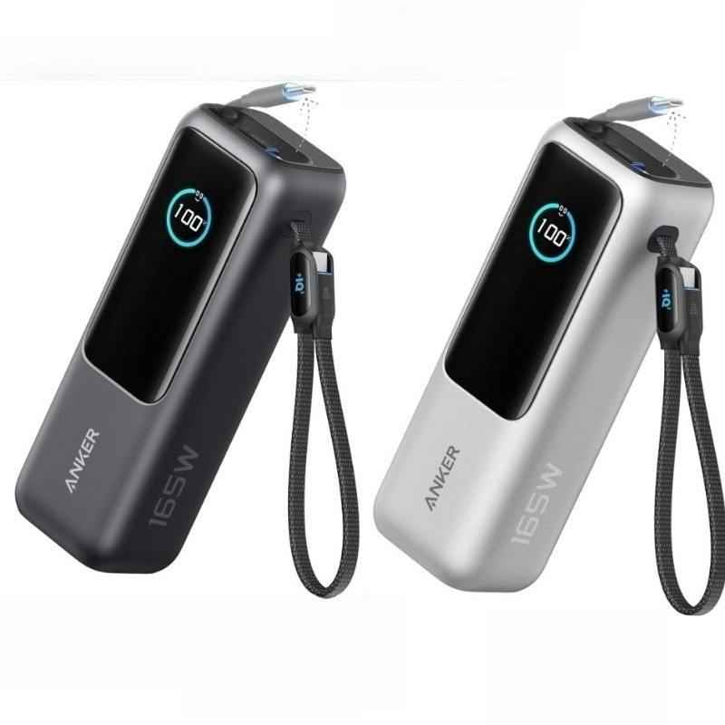 Anker Zolo A1695 25,000mAh 165W GaN Power Bank – Ultra-Fast Charger with Retractable Dual USB-C Cables for Laptops & Phones