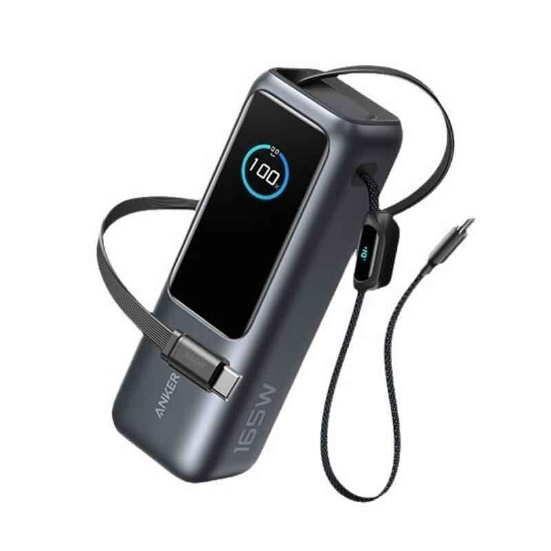 Anker Zolo A1695 25,000mAh 165W GaN Power Bank – Ultra-Fast Charger with Retractable Dual USB-C Cables for Laptops & Phones