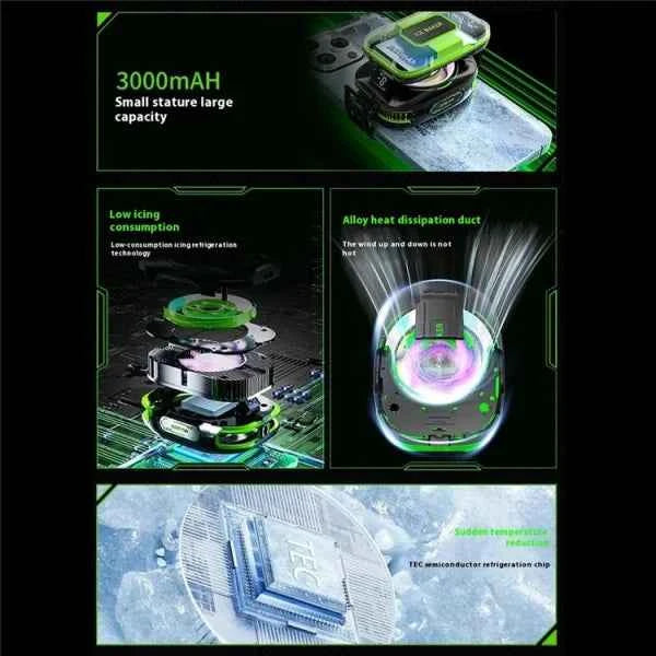 JS85 Phone Cooler – Semiconductor Radiator with Digital Display & Rechargeable Battery for Mobile Gaming