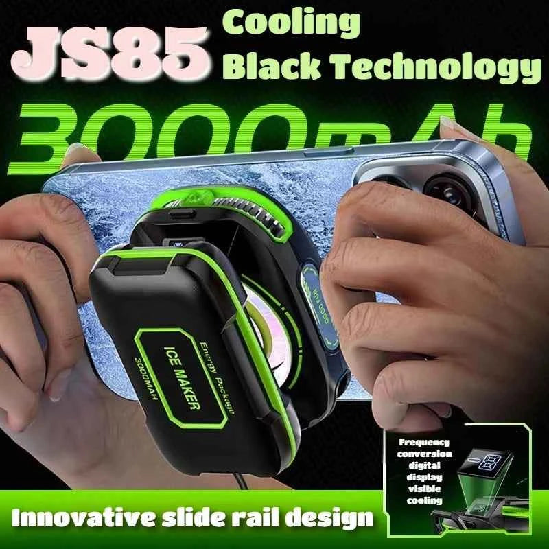 JS85 Phone Cooler – Semiconductor Radiator with Digital Display & Rechargeable Battery for Mobile Gaming
