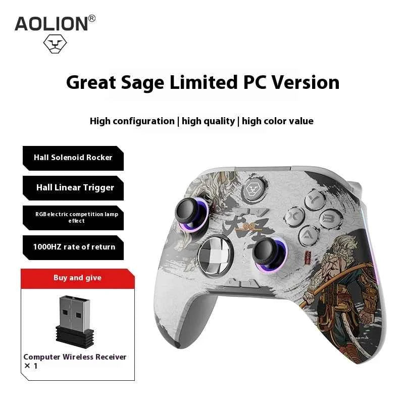 Aolion Wukong Wireless Game Controller – Hall Joystick & Linear Trigger Bluetooth Gamepad for PC, Switch, Android, iOS