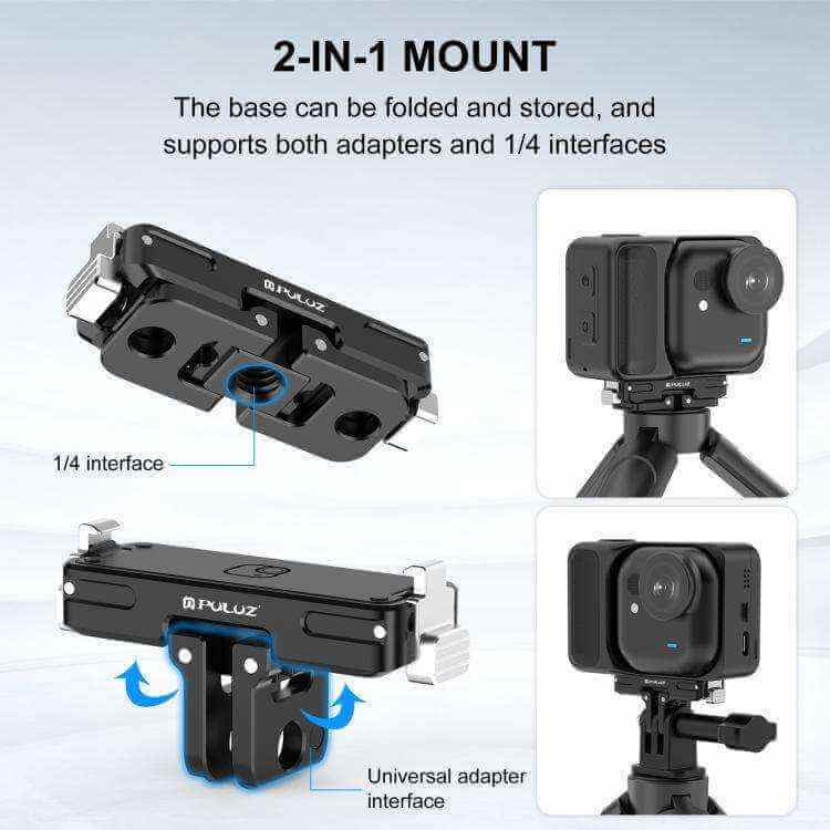 PULUZ Magnetic Aluminum Alloy Quick Release Base Mount – Universal Tripod & Camera Connector