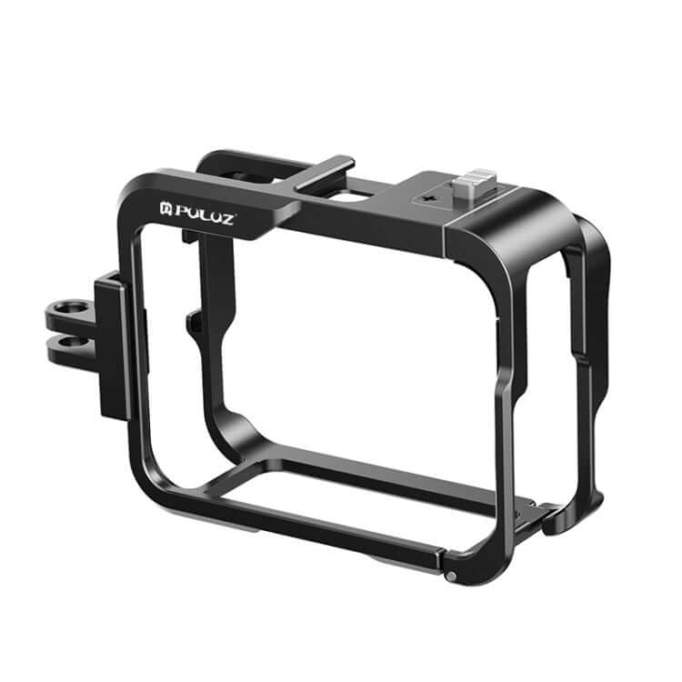 PULUZ Metal Protective Cage Frame for Insta360 Ace Pro – Aluminum Alloy Adapter with Cold Shoe Mounts - MNT