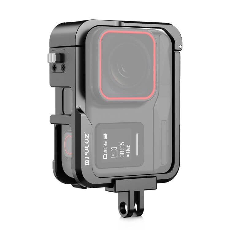 PULUZ Metal Protective Cage Frame for Insta360 Ace Pro – Aluminum Alloy Adapter with Cold Shoe Mounts - MNT