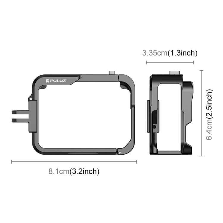 PULUZ Metal Protective Cage Frame for Insta360 Ace Pro – Aluminum Alloy Adapter with Cold Shoe Mounts - MNT