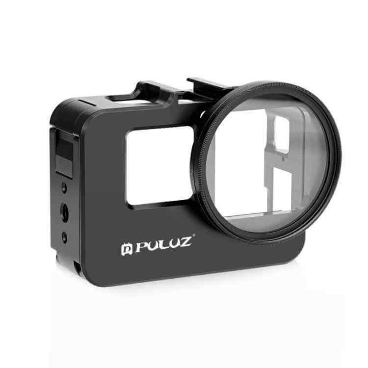PULUZ Metal Rabbit Cage for Insta360 Ace Pro / Ace – Aluminum Frame with 52mm UV Filter & Adapter Ring