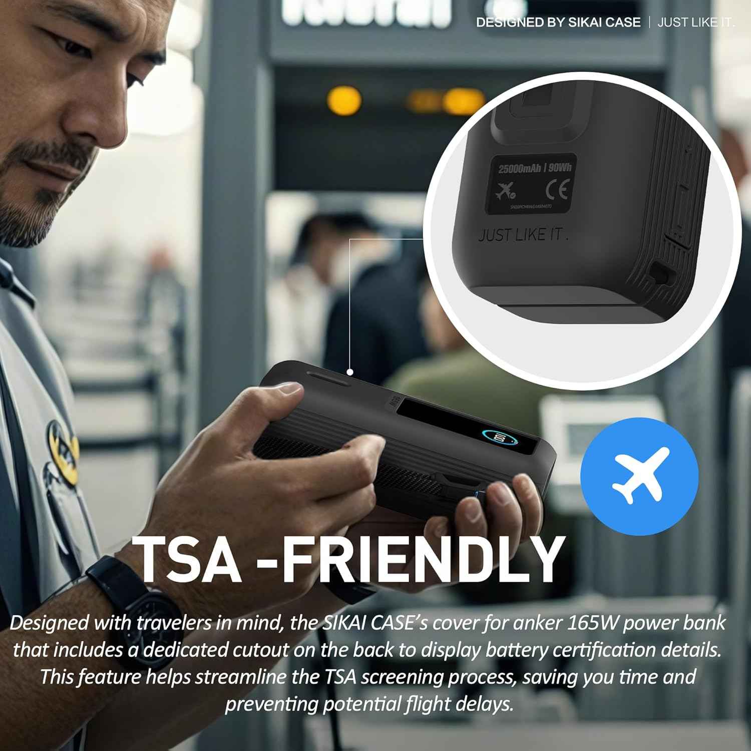 Silicone Protective Case for Anker 25000mAh 165W Power Bank – Shockproof Dustproof Travel Cover Sleeve