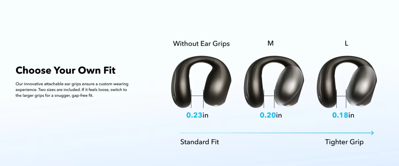 Soundcore C40i by Anker – Open-Ear Clip-On Earbuds with 12×17 mm Drivers, Bluetooth 5.4 & Multipoint - MNT