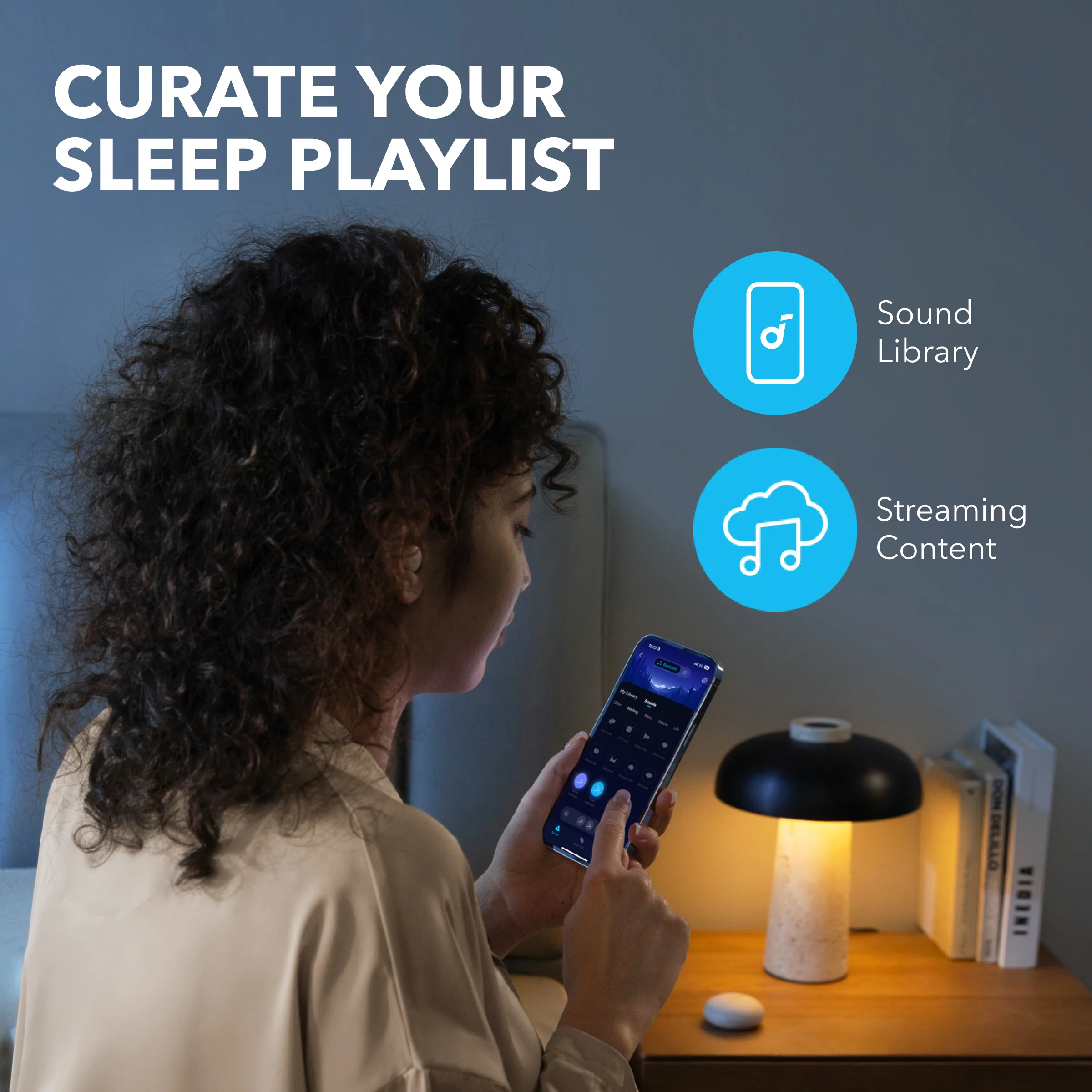 Soundcore Sleep A20 Wireless Sleep Earbuds – Designed for Side Sleepers, White-Noise Library & Up to 80h Playtime