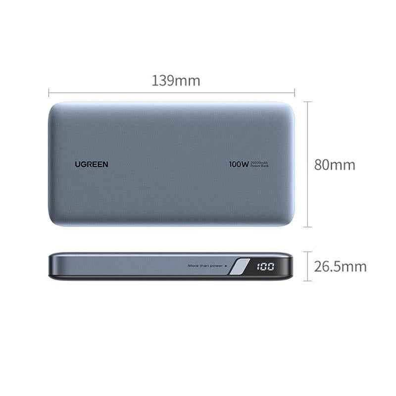 UGREEN 100W 20000mAh Power Bank – Nexode PD Fast Charger 3-Port USB-C