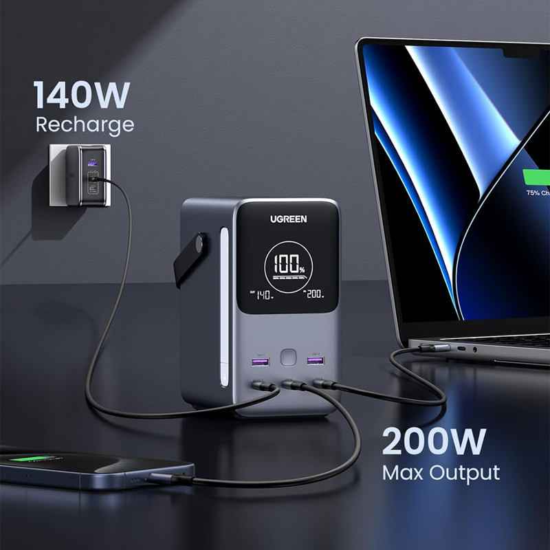 UGREEN 300W 48,000mAh Portable Power Bank – Ultra-Fast Charging Station for Laptops, Phones & More