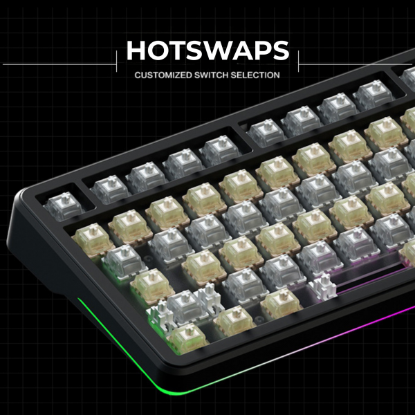 WEIKAV WK75 Tri-Mode Wireless Mechanical Keyboard โ Hot-Swappable RGB Gaming Keyboard with TFT Smart Screen & HiFi Switches for PC & Laptop - MNT