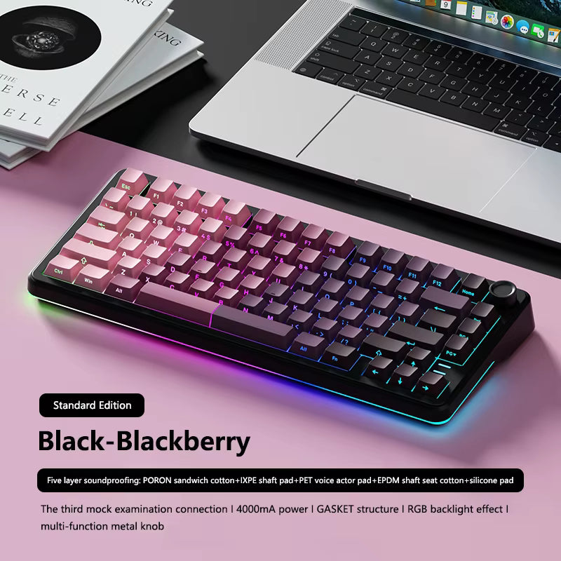 WEIKAV WK75 Tri-Mode Wireless Mechanical Keyboard – Hot-Swappable RGB Gaming Keyboard with TFT Smart Screen & HiFi Switches for PC & Laptop - MNT