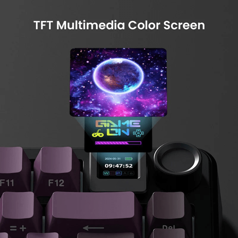 WEIKAV WK75 Tri-Mode Wireless Mechanical Keyboard โ Hot-Swappable RGB Gaming Keyboard with TFT Smart Screen & HiFi Switches for PC & Laptop - MNT