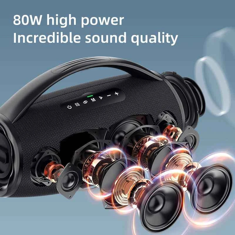 Zealot S97 80W Bluetooth Speaker – Portable Wireless Bass Boom Box with Dual Subwoofers