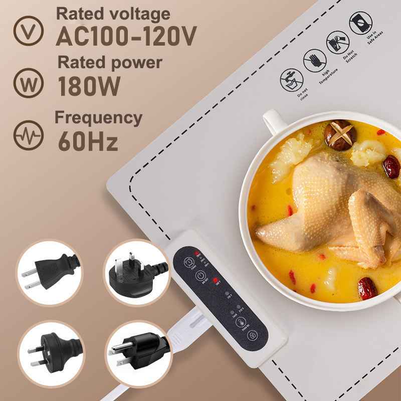 Hot Selling Large Surface Area Nano-Wire Silicone Food Heating Mat | Electric Adjustable Warming Pad