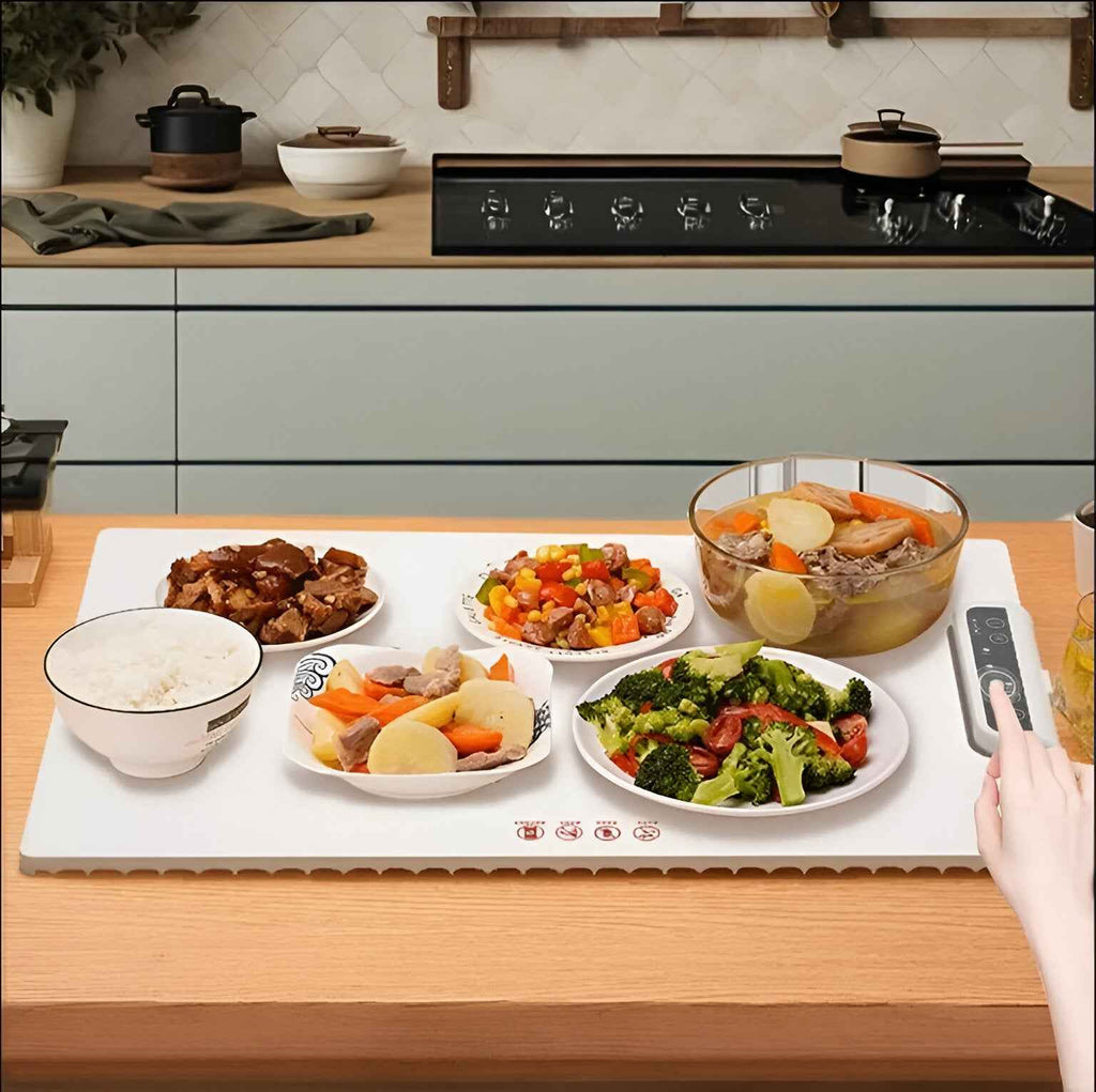 Silicone Portable Foldable Food Warmer Pad | Electric Fast-Heating Tray Mat for Food