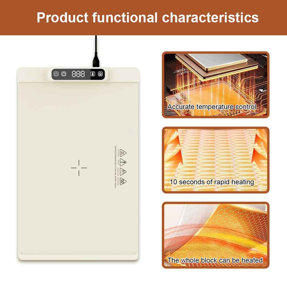 Silicone Portable Foldable Food Warmer Pad | Electric Fast-Heating Tray Mat for Food