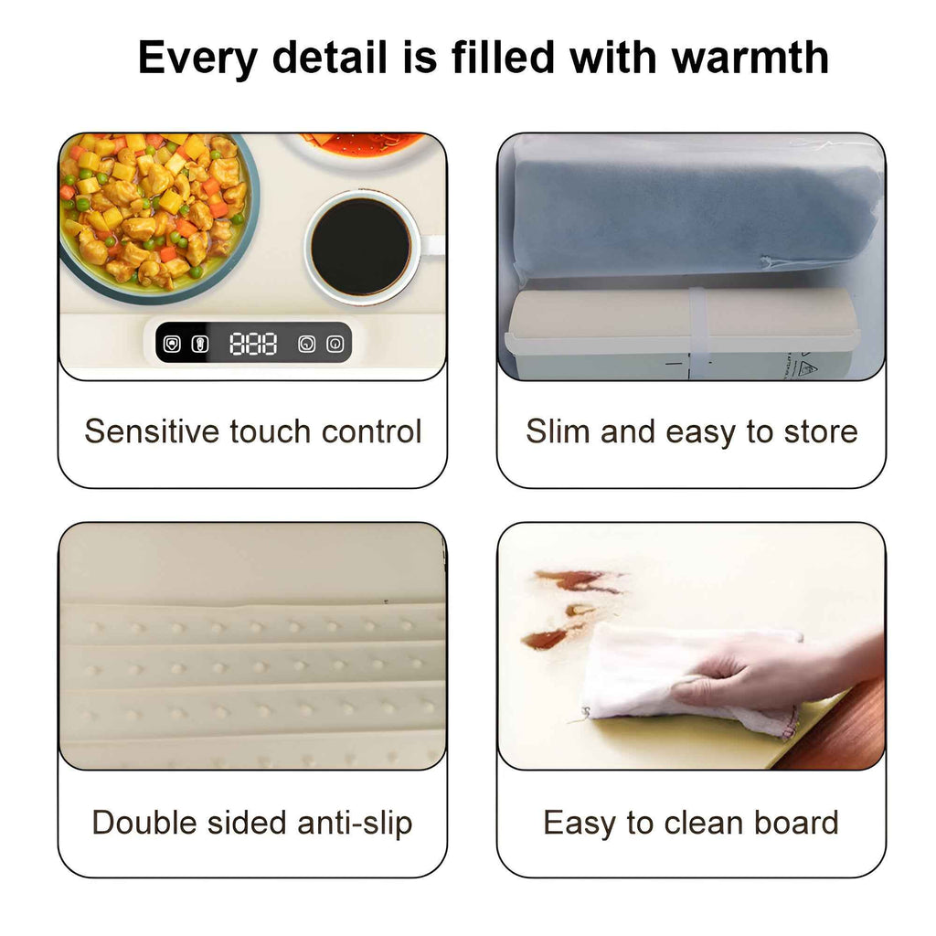 Silicone Portable Foldable Food Warmer Pad | Electric Fast-Heating Tray Mat for Food