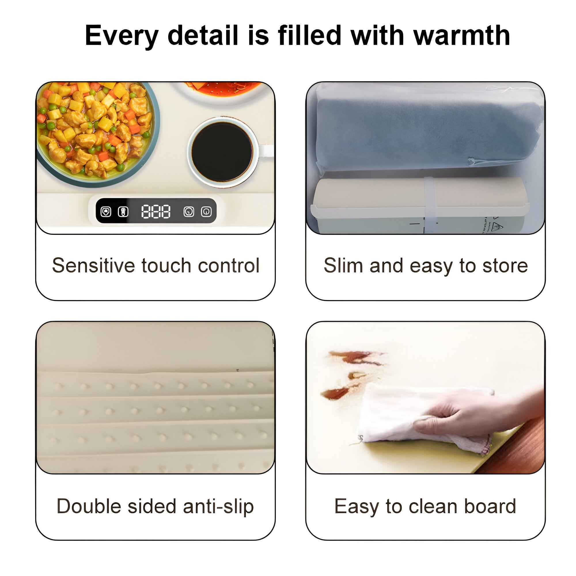 Silicone Portable Foldable Food Warmer Pad | Electric Fast-Heating Tray Mat for Food