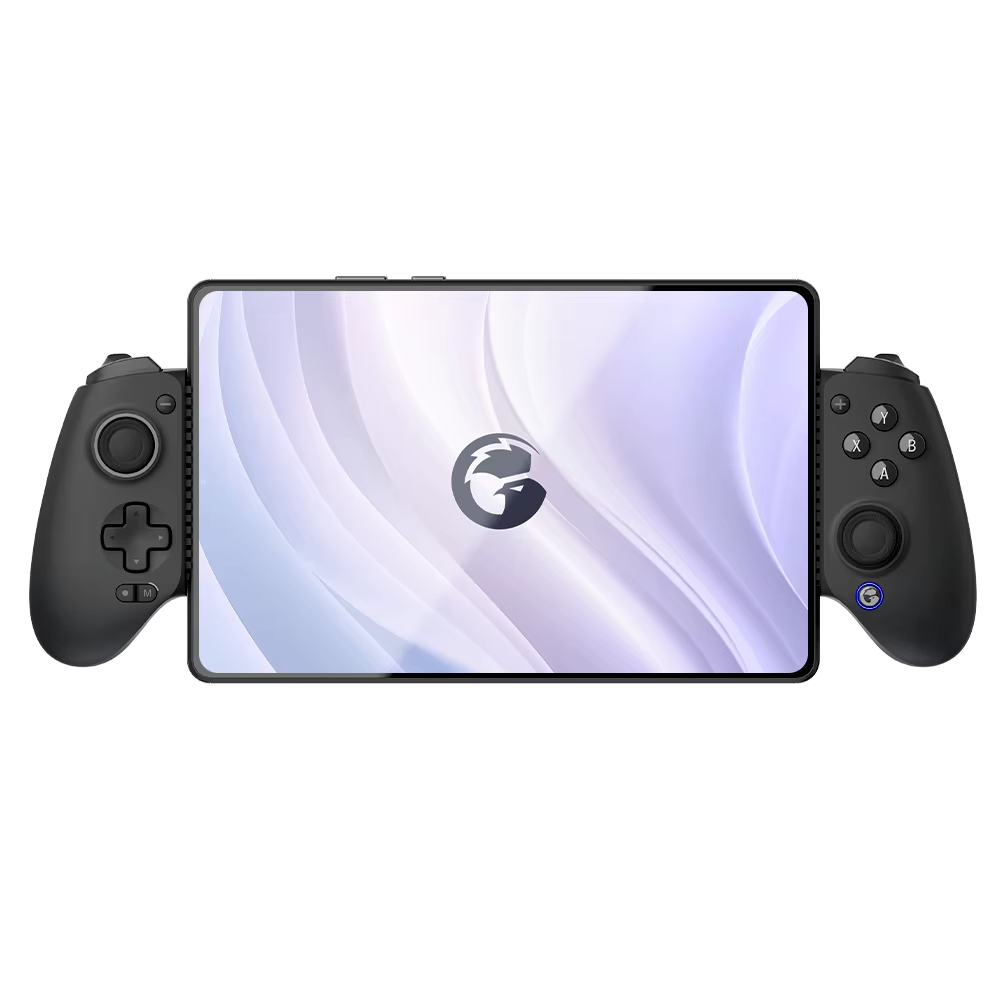 Gaming device with controller on a white background