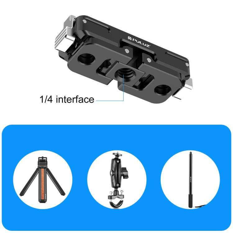 PULUZ Magnetic Aluminum Alloy Quick Release Base Mount – Universal Tripod & Camera Connector - MNT