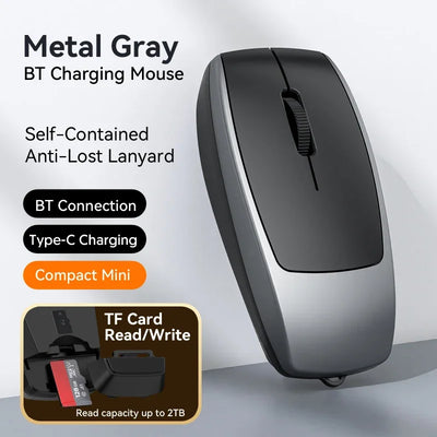 Card Reader Mini Wireless Bluetooth Mouse Mute Key Super Compact Mause Type-C Rechargeable Silent Portable Mice Office Travel