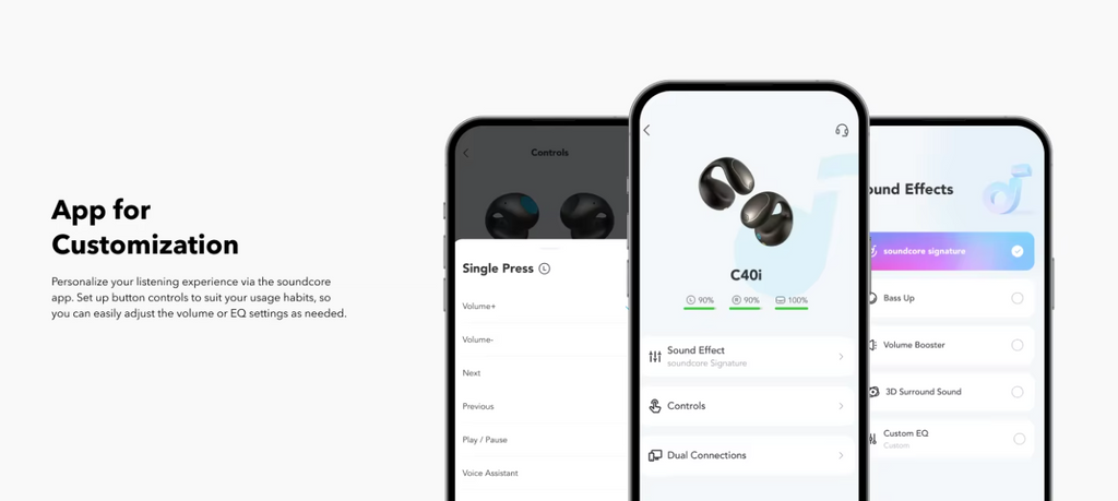 Soundcore C40i by Anker – Open-Ear Clip-On Earbuds with 12×17 mm Drivers, Bluetooth 5.4 & Multipoint - MNT