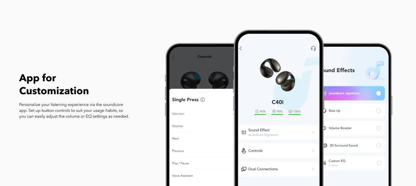 Soundcore C40i by Anker – Open-Ear Clip-On Earbuds with 12×17 mm Drivers, Bluetooth 5.4 & Multipoint - MNT