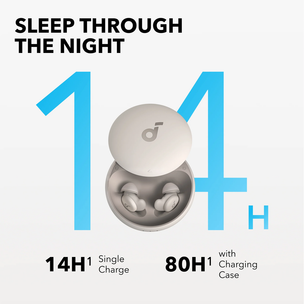 Soundcore Sleep A20 Wireless Sleep Earbuds – Designed for Side Sleepers, White-Noise Library & Up to 80h Playtime
