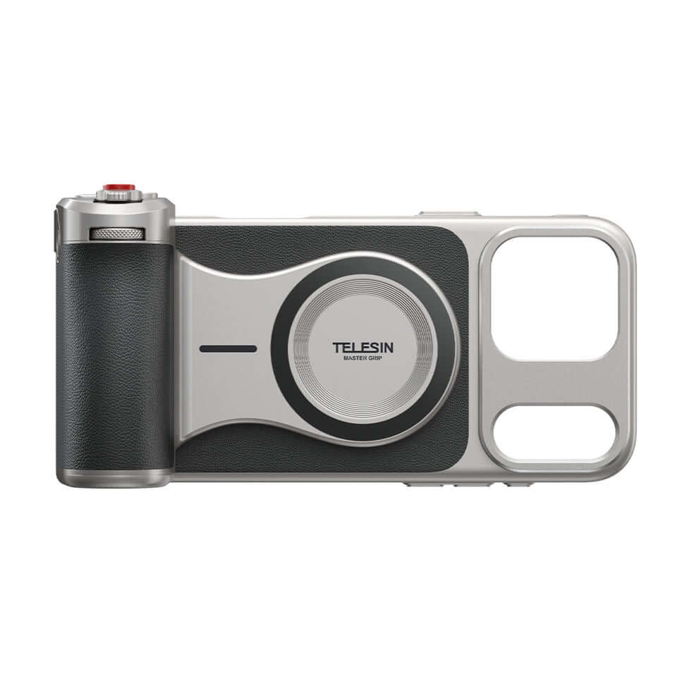 Telesin smartphone camera grip on a white background