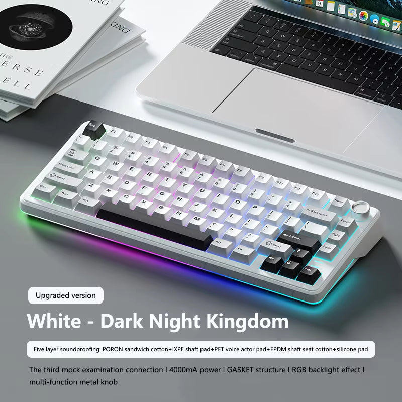 WEIKAV WK75 Tri-Mode Wireless Mechanical Keyboard – Hot-Swappable RGB Gaming Keyboard with TFT Smart Screen & HiFi Switches for PC & Laptop - MNT