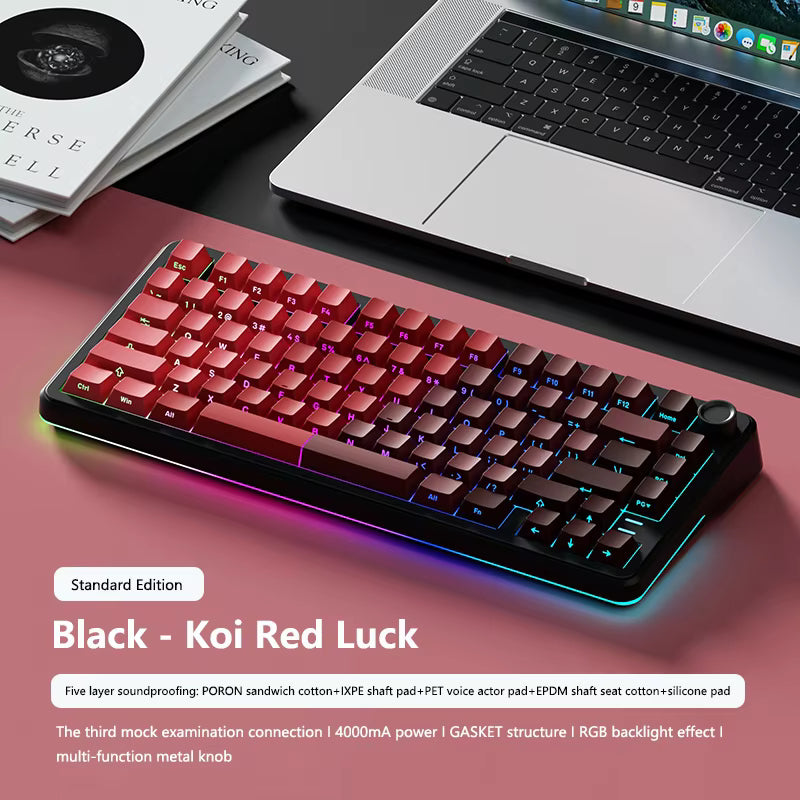 WEIKAV WK75 Tri-Mode Wireless Mechanical Keyboard – Hot-Swappable RGB Gaming Keyboard with TFT Smart Screen & HiFi Switches for PC & Laptop - MNT