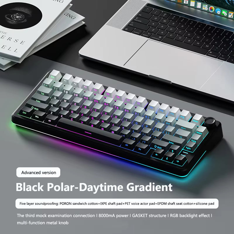 WEIKAV WK75 Tri-Mode Wireless Mechanical Keyboard – Hot-Swappable RGB Gaming Keyboard with TFT Smart Screen & HiFi Switches for PC & Laptop - MNT