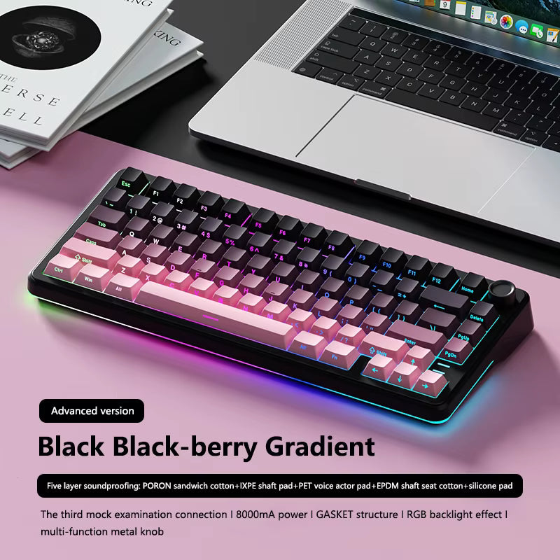 WEIKAV WK75 Tri-Mode Wireless Mechanical Keyboard – Hot-Swappable RGB Gaming Keyboard with TFT Smart Screen & HiFi Switches for PC & Laptop - MNT
