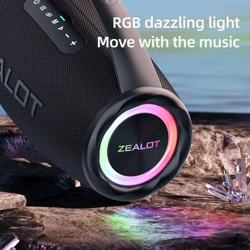 Zealot S97 80W Bluetooth Speaker – Portable Wireless Bass Boom Box with Dual Subwoofers