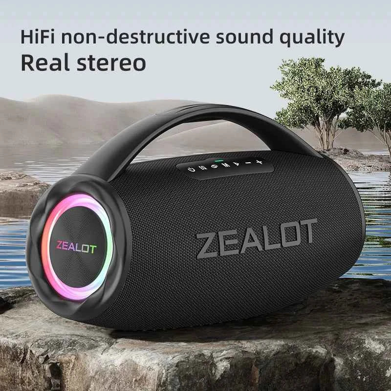Zealot S97 80W Bluetooth Speaker – Portable Wireless Bass Boom Box with Dual Subwoofers