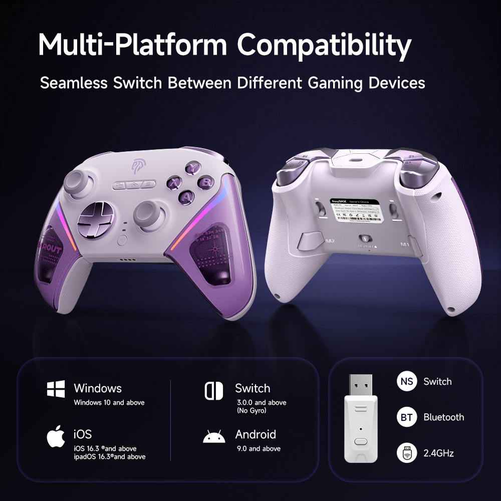 EasySMX D10 Wireless Game Controller — Multi-Platform Bluetooth Gamepad for PC, Android, iOS & Switch